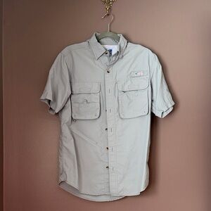 Men's Casual Button Down Shirt - Light Gray